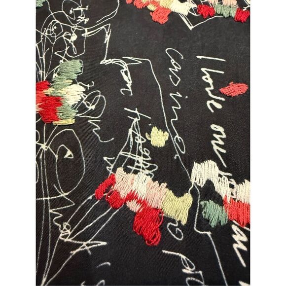 Miao Ran Printed & Embroidered Dress in Black fit XS/S - Picture 14 of 14